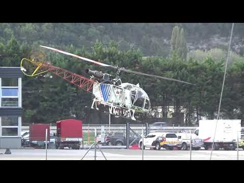 Helico Lama SA315B HB-ZMT Air Glaciers takeoff Sion airport Valais Switzerland 10.09.2020