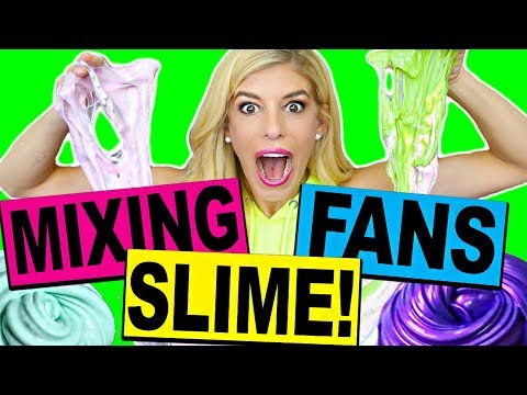 MIXING FAN'S SLIME INTO ONE GIANT FLUFFY SLIME CHALLENGE!!