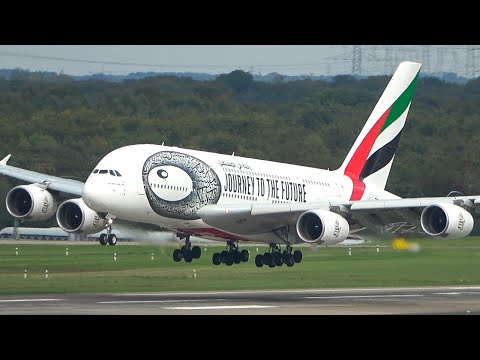 AIRBUS A380 LANDING with a NEW SPECIAL LIVERY - A380 Departure (4K)