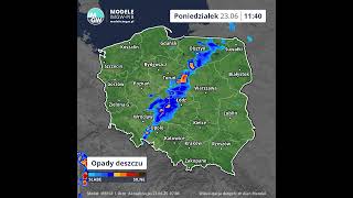 Poniedziałek #prognoza opadu na 8 godzin 23.06.2025 #shortvideos    #imgw  #pogo