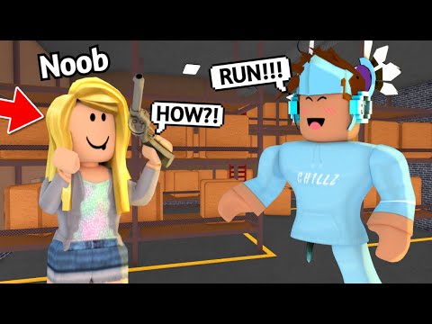 Teaching My NOOB Friend How To Play MM2...