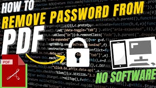 ✅How to Remove Password from Protected PDF ✅ Open without password ✅ Unlock Without Any Software