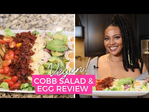The best Vegan Cobb Salad full recipe - WunderEgg vegan hardboiled egg food Review