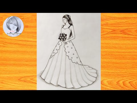 How to draw a beautiful girl with flowers bouquet || very easy drawing || girl drawing || Drawing