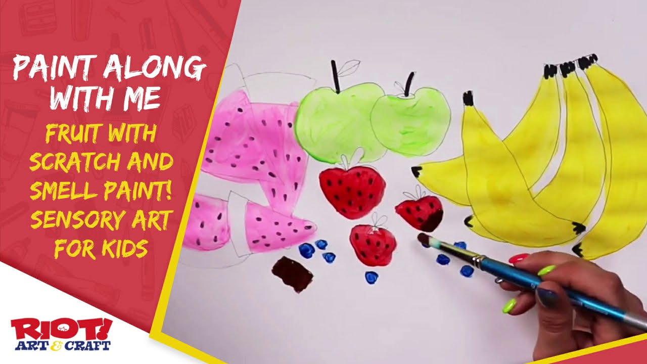 Paint Along with Me | Fruit with Scratch and Smell Paint! Sensory Art for Kids
