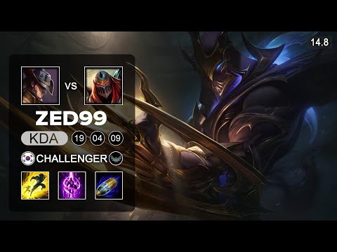 Zed vs Twisted Fate Mid - KR Challenger - Patch 14.8 Season 14
