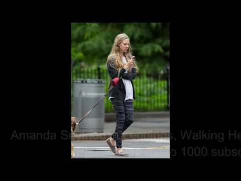 Amanda Seyfried in Leggings, Walking Her Dog Out in NY