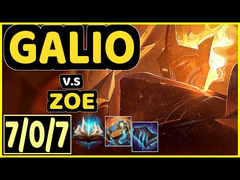 KARIS (GALIO) vs ZOE - 7/0/7 KDA MID CHALLENGER GAMEPLAY - KR