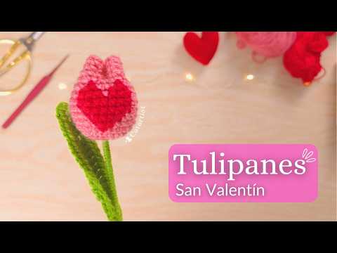 🌷✅ Easy Crochet Tulips | Easy Step-by-Step Crochet Tutorial - Beginners