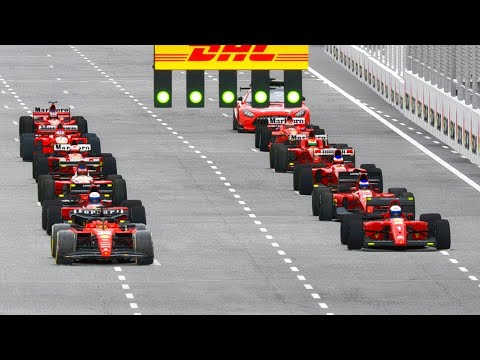 Ferrari F1 2023 SF-23 vs All 90s Ferrari F1 Cars - Azerbaijan Grand Prix Baku