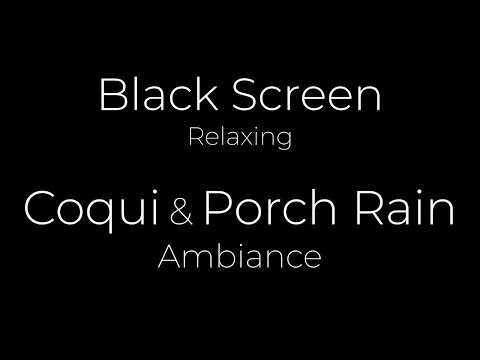 Porch RAIN and COQUI Sounds from Hawaii | 10h ASMR | Black Screen