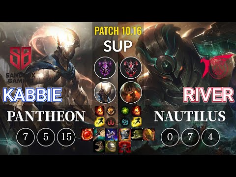 SB Kabbie Pantheon vs TLN River Nautilus Sup - KR Patch 10.16
