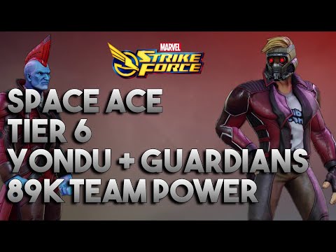 Marvel Strike Force, Space Ace, Starlord Tier 6 with 89K Team (Reference)