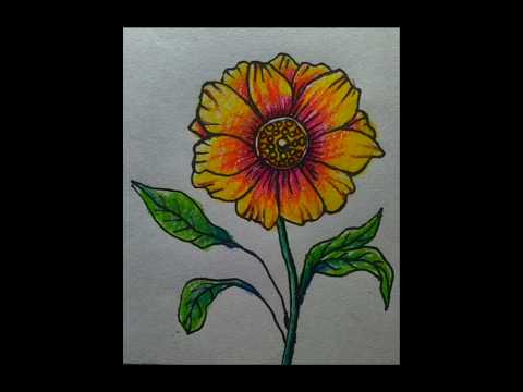 How to draw Flower very easy step by step Tutorial..#drawing#art#easy drawing kids drawing