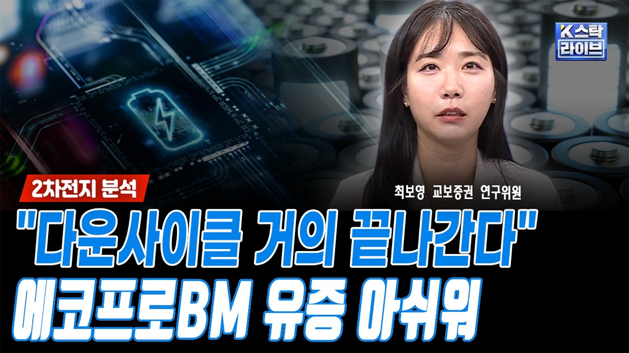 [2차전지 분석] "다운사이클 거의 끝나간다..에코프로BM 유증 타이밍 아쉬워..최선호주 삼성SDI"ㅣ최보영 교