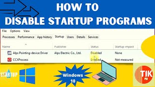 How to disable startup programs in windows10