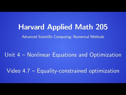 Harvard AM205 video 4.7 - Equality-constrained optimization