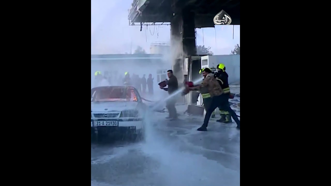 فيديو | اخماد حريق اندلع داخل محطة وقود في السليمانية