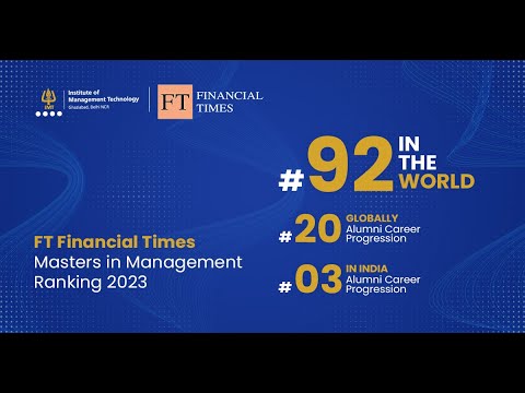 IMT Ghaziabad Ranks 92nd Globally in FT Masters in Management Ranking 2023 | Financial Times
