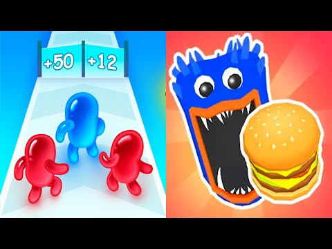 Level Up Runner  High Score Join blob Clash vs Big Mouth Run  - Mob Runner Gameplay  Max Levels