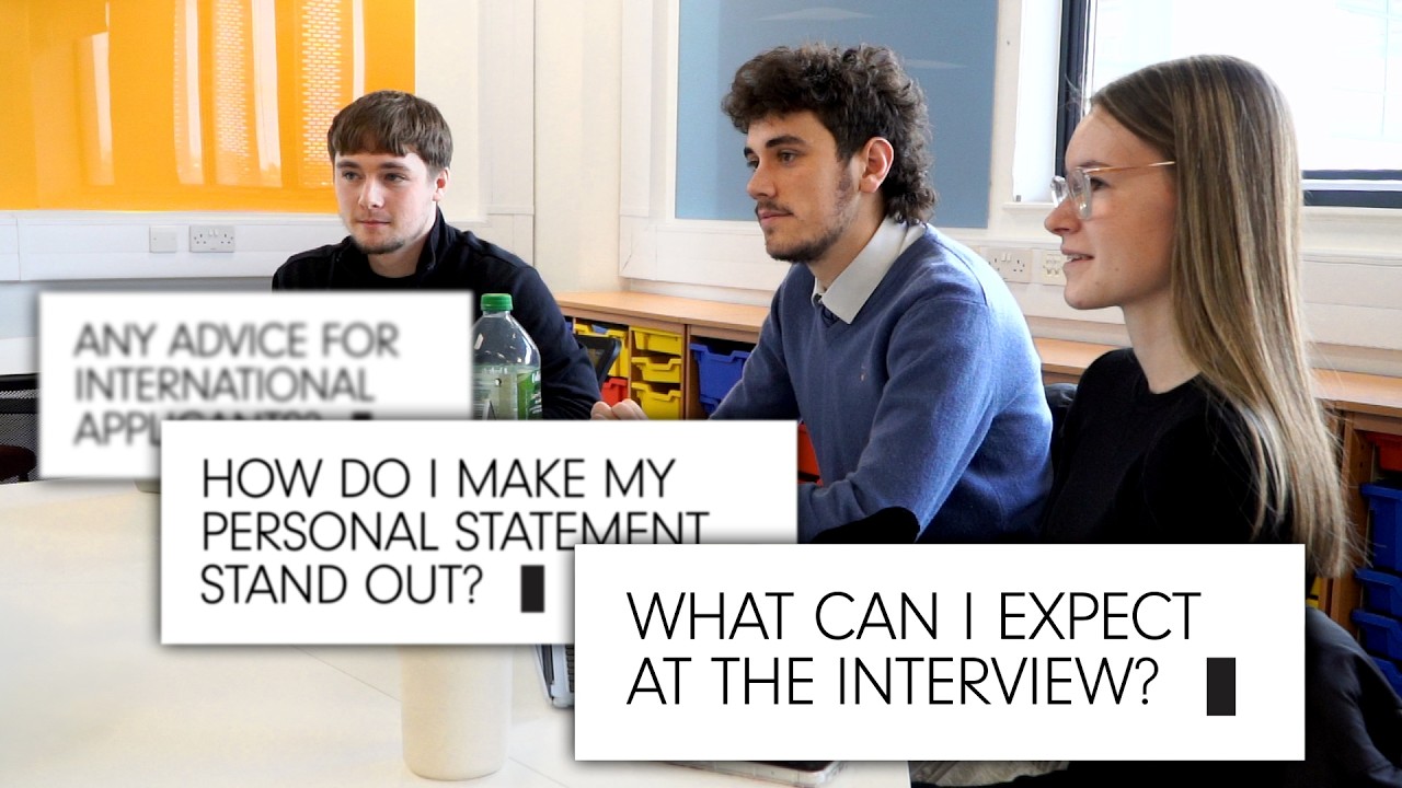 Three students in a classroom with overlaid text of FAQ teacher training application questions