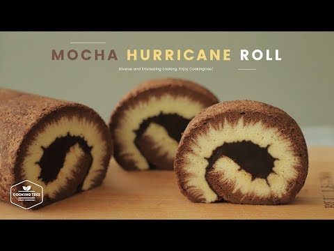 모카 허리케인 스위스 롤케이크 만들기 : Mocha Hurricane Swiss Roll Cake Recipe | Cooking tree