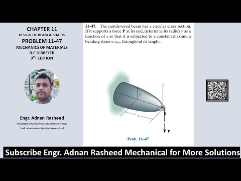 11-47 Determine radius y as a function of x | Mech of Materials RC Hibbeler
