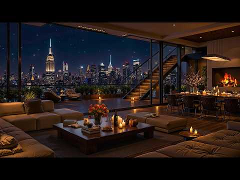Late Night Jazz 🌃 Luxury Apartment in New York 🎷 Smooth Jazz Saxophone Music for Relax & Deep Sleep