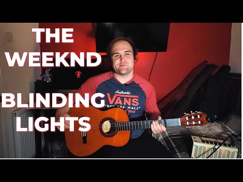 Blinding Lights - The Weeknd Acoustic Guitar Tutorial - 4 chord song!