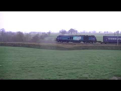 Class 68 near Southwaite with a Daventry - Mossend, 25-3-23.