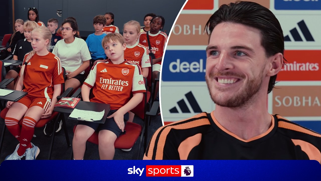 Young Arsenal fans hilariously GRILL Declan Rice in press conference 😅