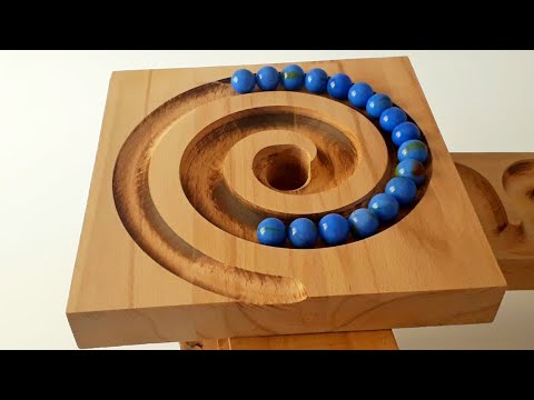 Marble run ASMR # HABA Wooden Marble Road # snake track run # yellow truck & blue truck