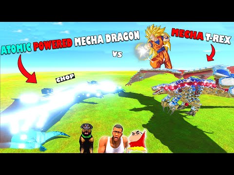 CHOP ATOMIC POWERED MECHA DRAGON vs GOKU & T-REX in Animal Revolt Battle Simulator | SHIN AMAAN TEAM