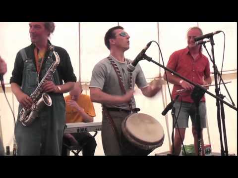 Psychedelic funk with live djembe, driving bass and screaming sax