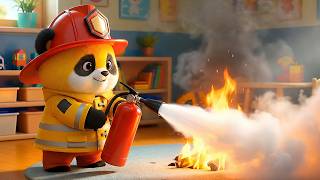 O panda Axel é bombeiro! Ele vai apagar o fogo e salvar os animais fofinhos!