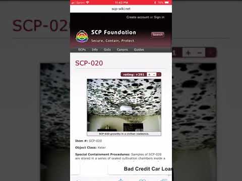 SCP 020 | Object Class: Keter | Mind Affecting Mold SCP