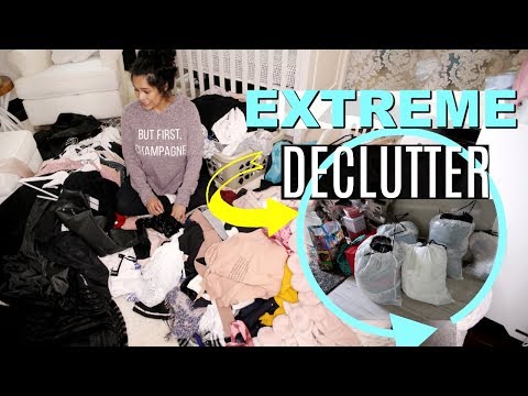 EXTREME Konmari Method Decluttering! Declutter My Makeup, Clothes & More! - MissLizHeart Video