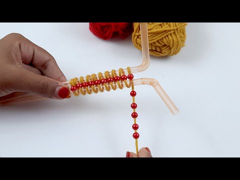 Easy Woolen Flower Craft Ideas with Straw - Hand Embroidery Amazing Trick - DIY Woolen Flowers