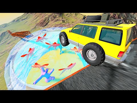 Open Bridge Crashes over Goldfish Bowl - BeamNG.drive