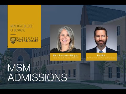 In-Depth Conversation with Notre Dame MSM Program Director and Graduate Admissions Team