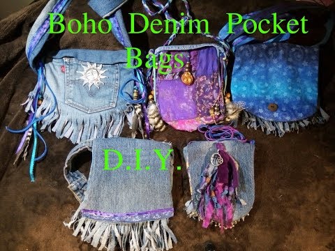 DIY-Boho/Hippie Denim Pocket Bags