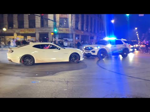 CHICAGO CAR MEETS GET WILD *FIGHTS, CRASHES, RUNNING FROM COPS* #sideshow #chicago #carmeet #drift