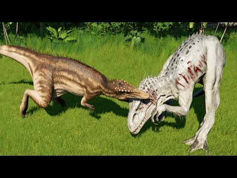 CARCHARODONTOSAURUS MAX Vs I-REX,T-REX,SPINOSAURUS,INDORAPTOR - Jurassic World Evolution
