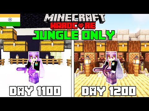 I Survived 1200 Days in Jungle Only World in Minecraft Hardcore(hindi)