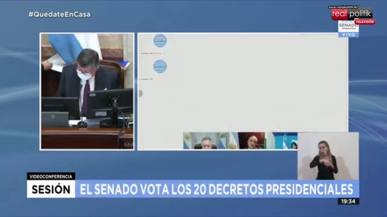 Sesiones virtuales en el Senado