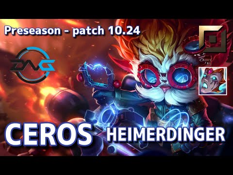 【韓国サーバー/D1】DFM Ceros ハイマーディンガー(Heimerdinger) VS ウーコン(Wukong) TOP - Patch10.24 KR Ranked【LoL】