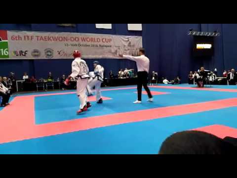 Julio Carlos vs Timothy Bos (Round 2) - Lightweight Finals - ITF Taekwon-Do World Cup Budapest 2016