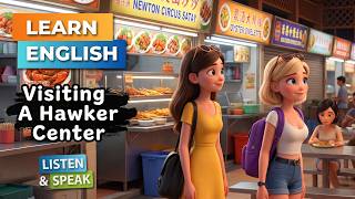 Learn English Conversation - Visiting a Hawker Center Food Court (practice, speak, repeat...)