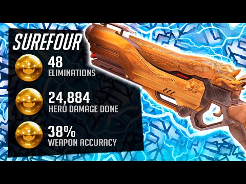 Surefour Dominating as Reaper! 48 elims! [ Overwatch Season 30 Top 500 ]