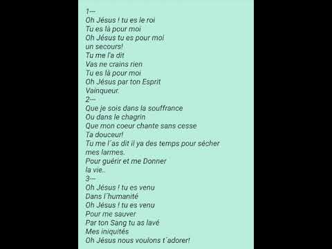 Oh Jésus!Tu es le Roi,tu es là pour moi/Apôtre Joël François/Mission Église de Dieu la Conquête